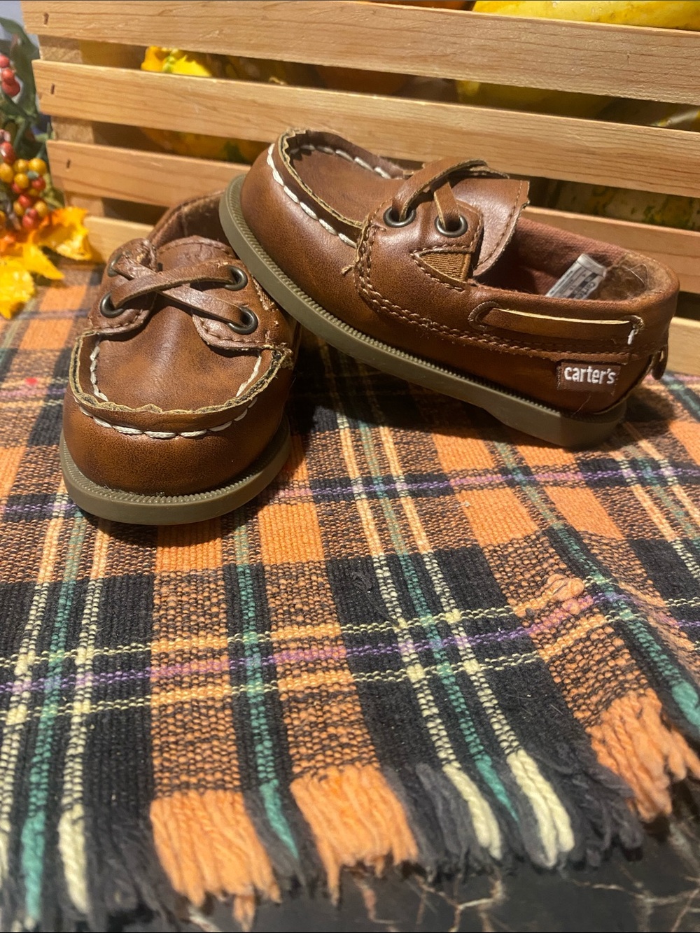 Baby Carter's Brown Toddler Leather Boat Shoes